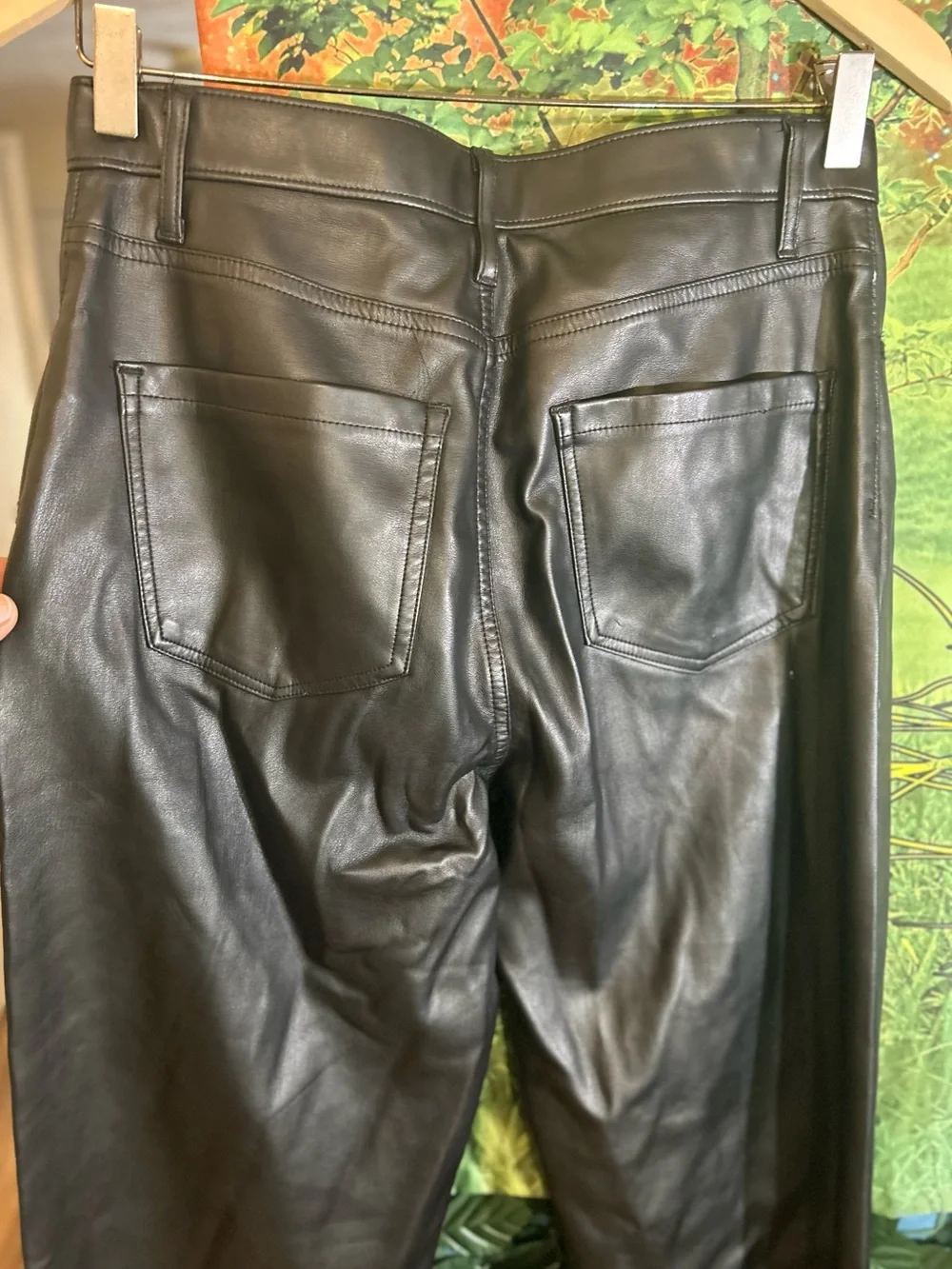 Hollister Black Faux Leather Ultra High-Rise Straight Pants